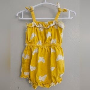 Carter's Sunny Yellow Romper with Butterfly Design